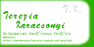 terezia karacsonyi business card